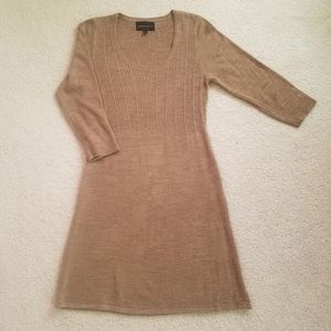 NWOT: Long Sleeve Caramel Knit Sweater Dress SZ: L
